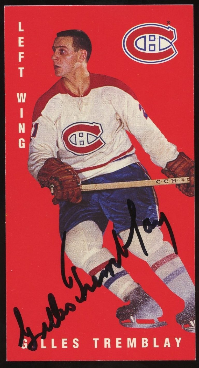 Giles Tremblay #77 signed autograph 1994 Parkhurst Card Tall Boy Trading Card