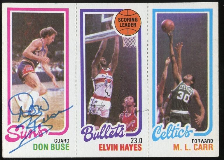Don Buse & Elvin Hayes signed autograph auto 1980-81 Topps Basketball Card