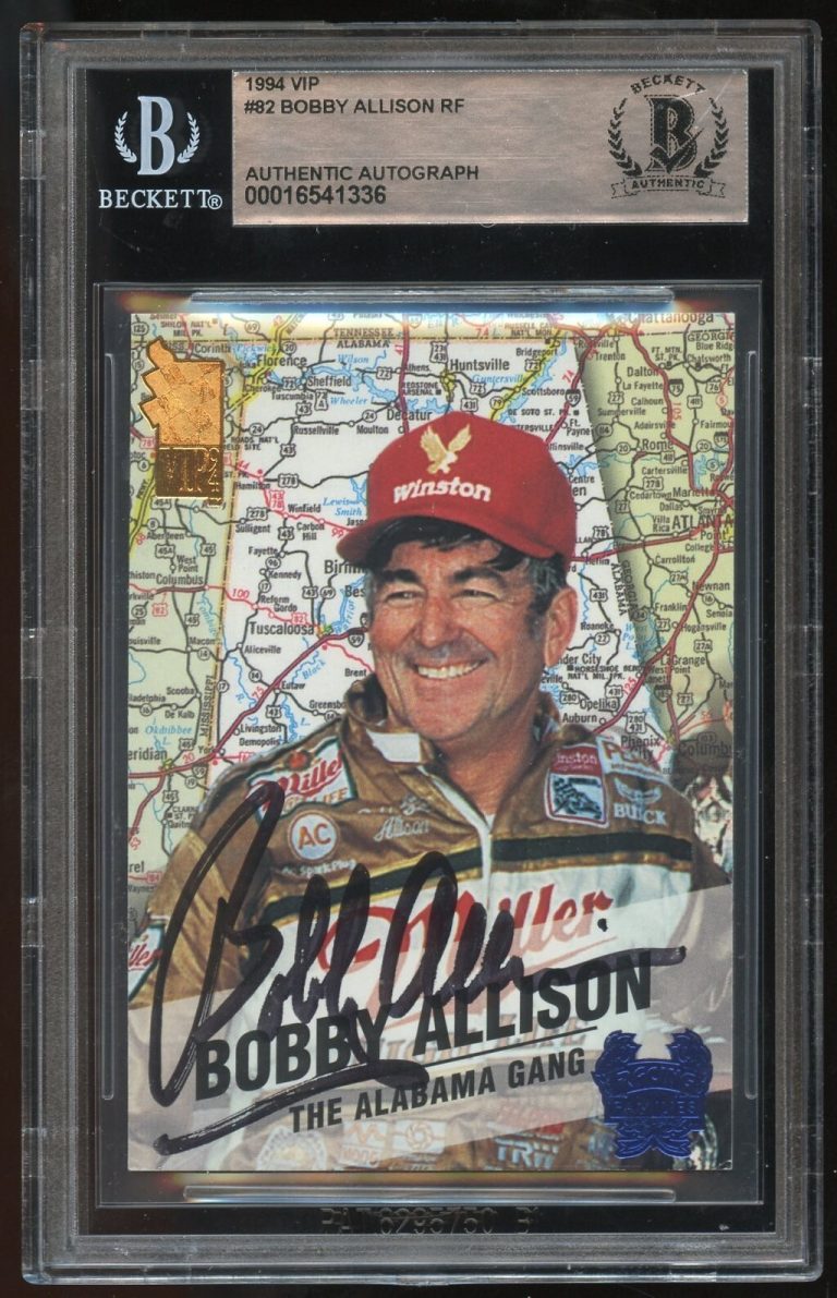 Bobby Allison #82 signed autograph auto 1994 VIP Racing Trading Card BAS Slabbed