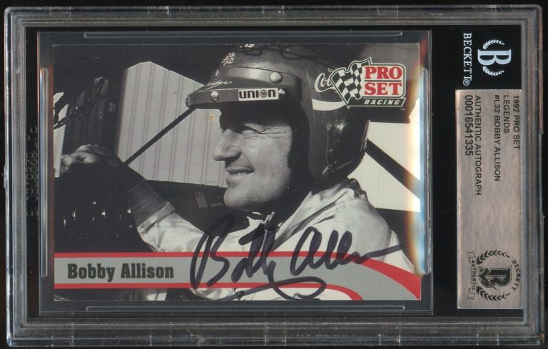 Bobby Allison #L32 signed autograph 1992 Pro Set Racing Trading Card BAS Slabbed