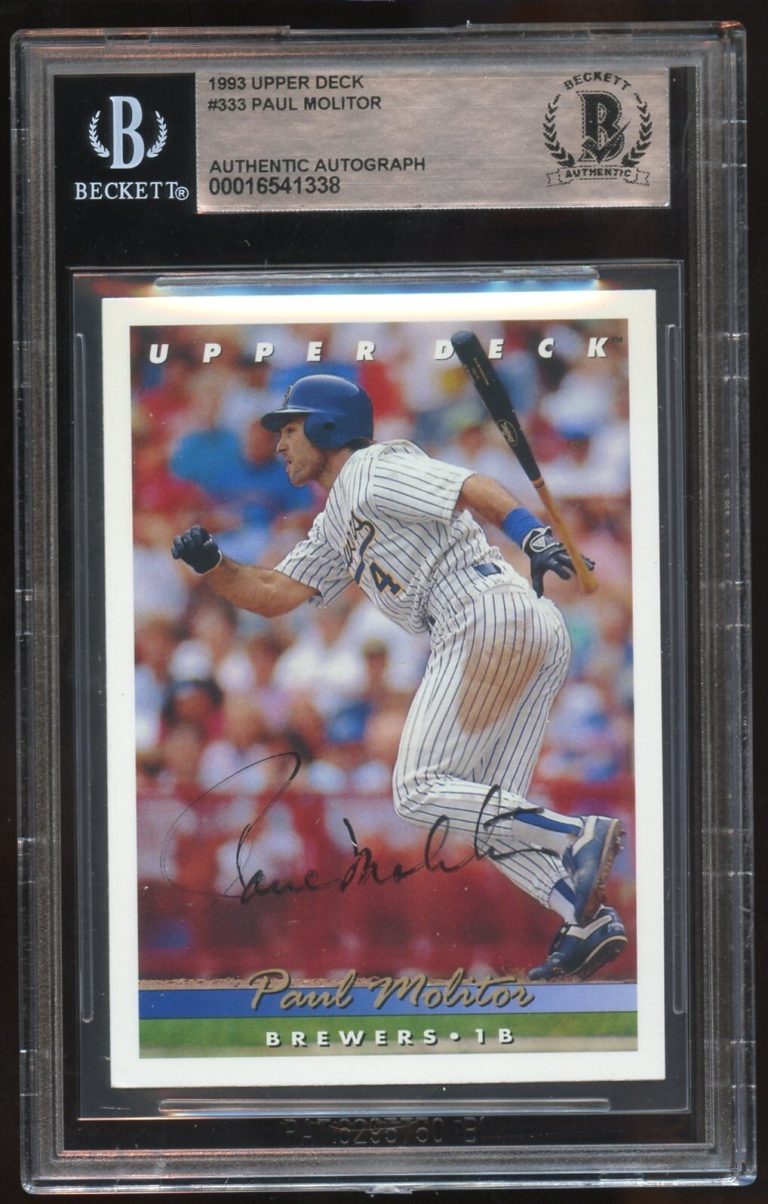 Paul Monitor #333 signed autograph 1993 Upper Deck Trading Card BAS Slabbed