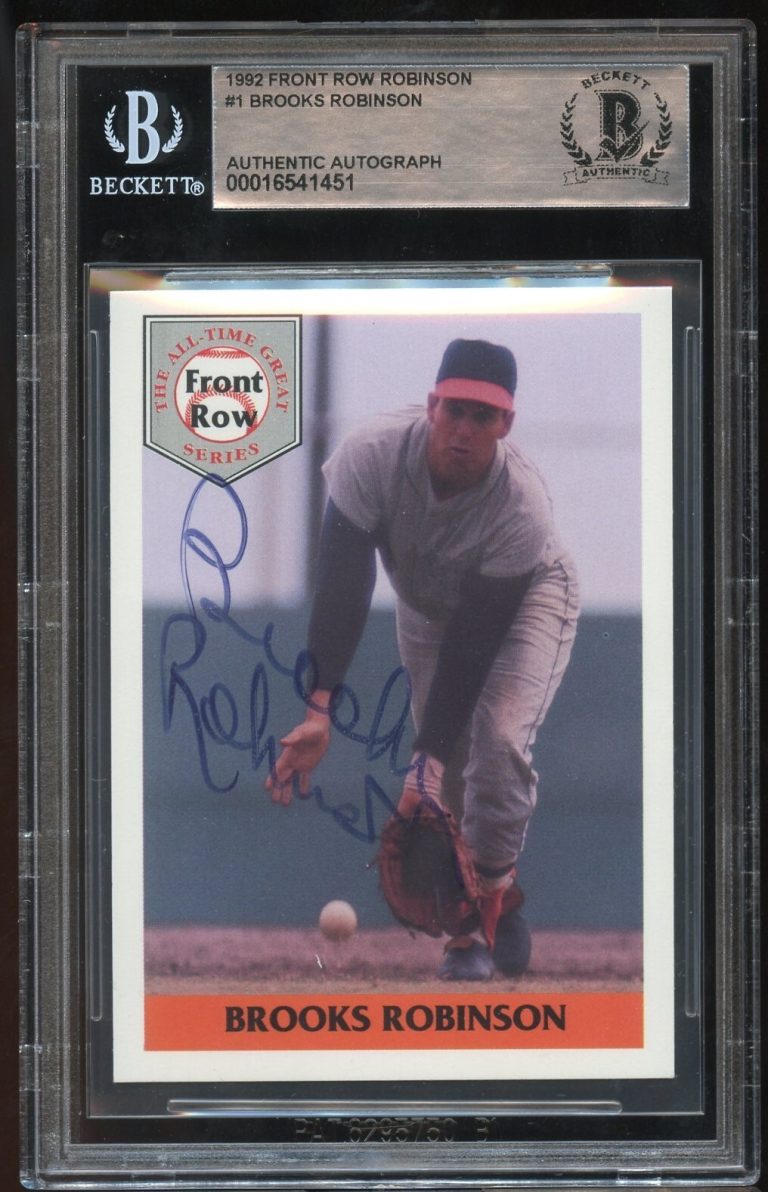 Brooks Robinson #1 signed autograph 1992 Front Row Trading Card BAS Slabbed