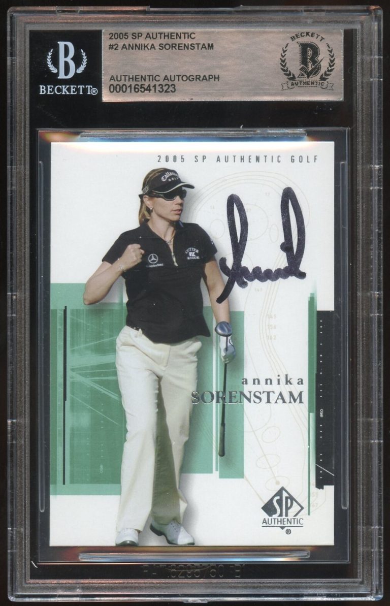 Annika Sorenstam #2 signed autograph 2005 SP Authentic Golf Card BAS Slabbed