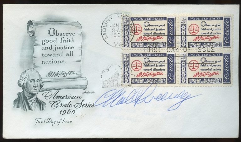 Charles W. Sweeney d2004 signed autograph FDC Bockscar Crew Nagasaki WWII