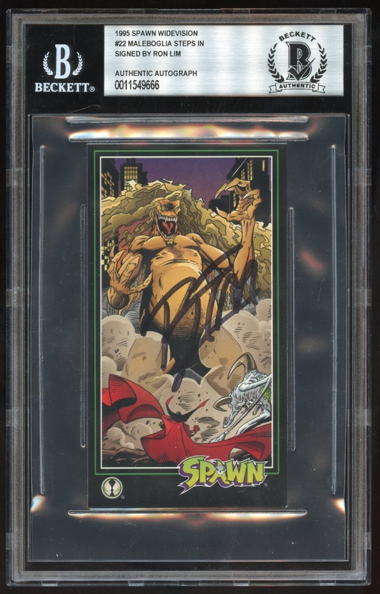 Ron Lim signed autograph auto 1995 SPAWN WIDEVISION #22 Maleboglia Steps In