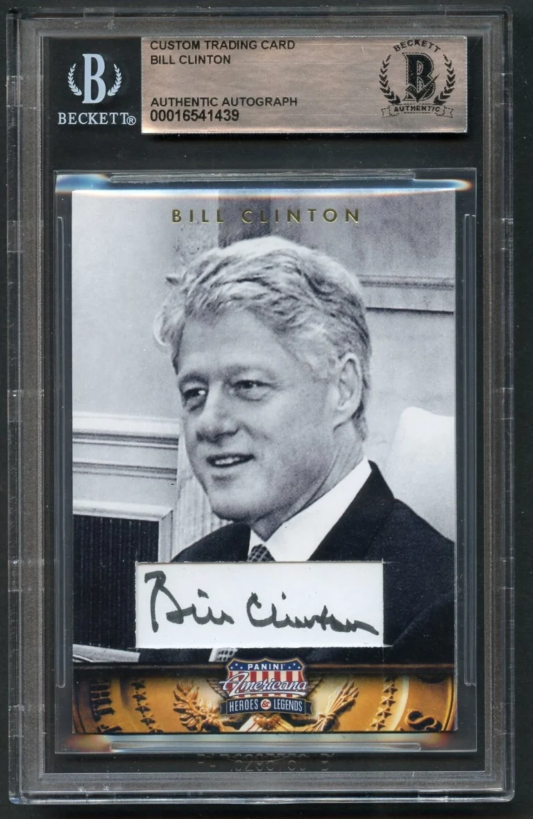 Bill Clinton #42 signed autograph Americana Custom Cut Card 42nd President BAS
