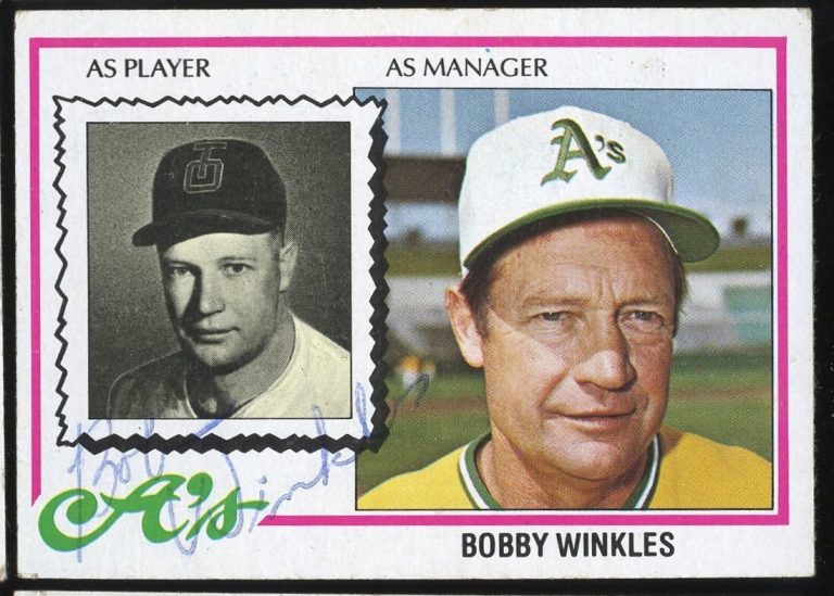 Bobby Winkles #378 signed autograph auto 1978 Topps Baseball Trading Card