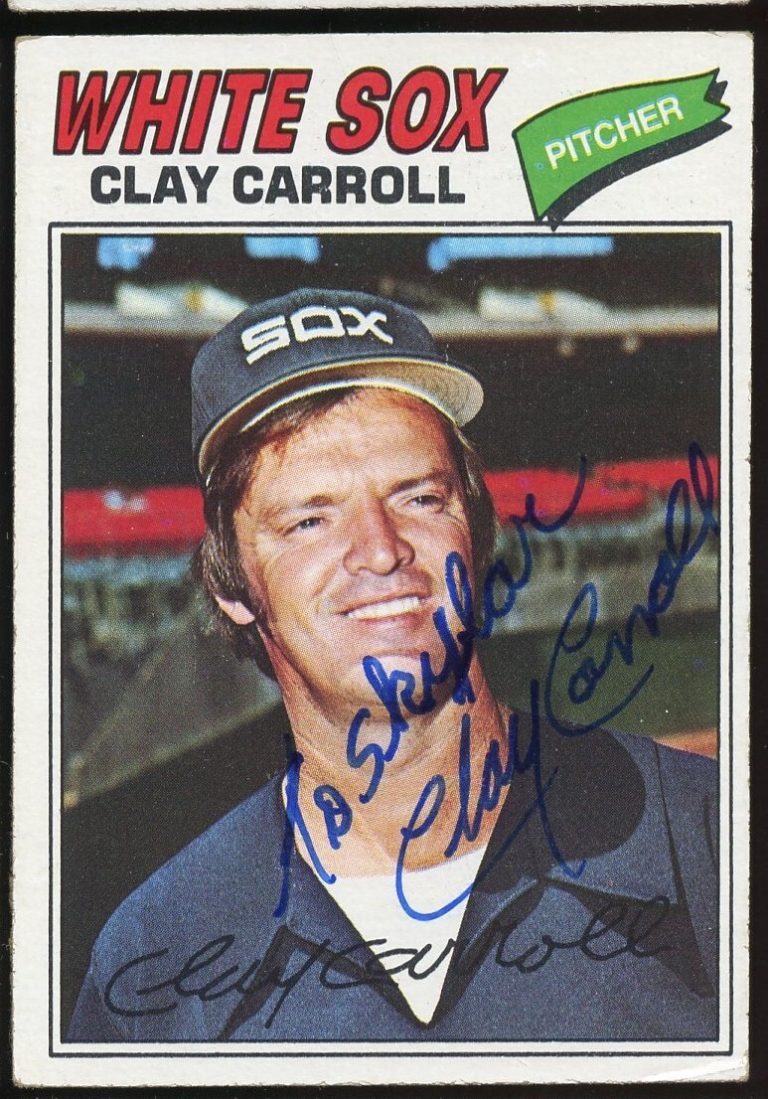 Clay Carroll #497 signed autograph auto 1977 Topps Baseball Trading Card