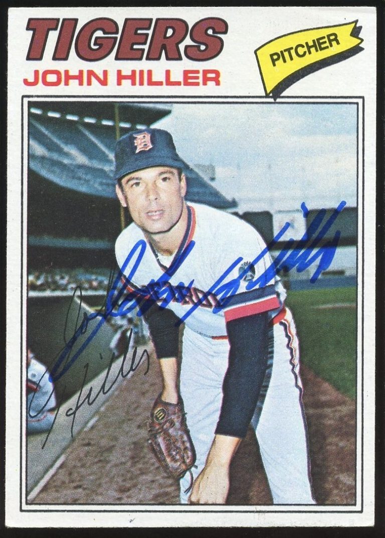 John Hiller #595 signed autograph auto 1977 Topps Baseball Trading Card