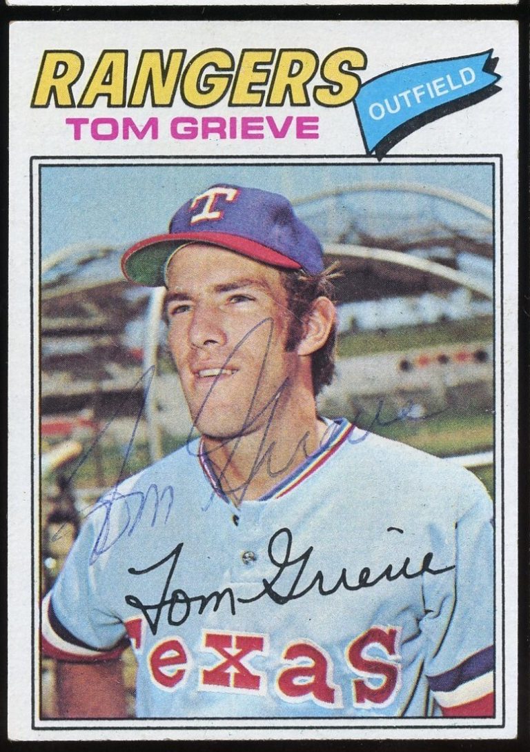 Tom Grieve #403 signed autograph auto 1977 Topps Baseball Trading Card
