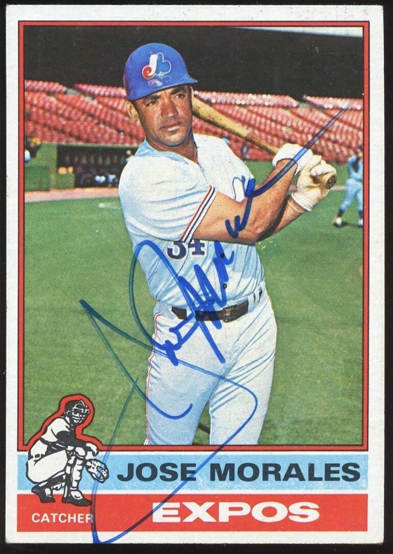 Jose Morales #418 signed autograph auto 1976 Topps Baseball Trading Card