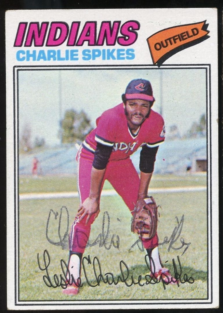 Charlie Spikes #168 signed autograph auto 1977 Topps Baseball Trading Card