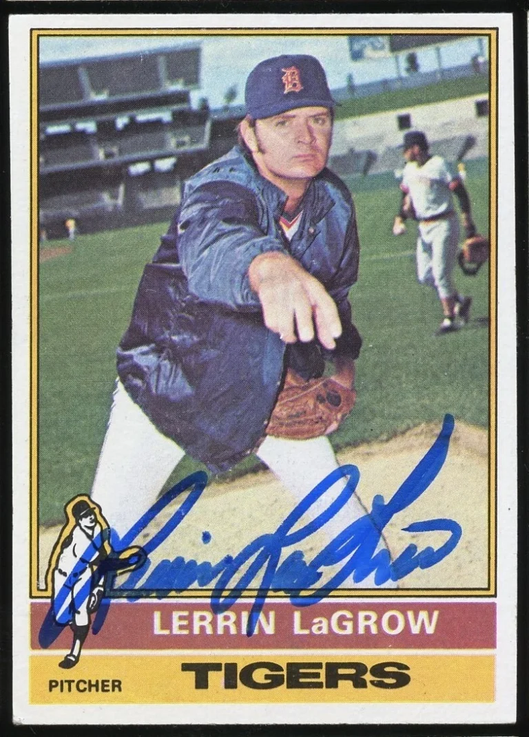 Lerrin LaGrow #138 signed autograph auto 1976 Topps Baseball Trading Card