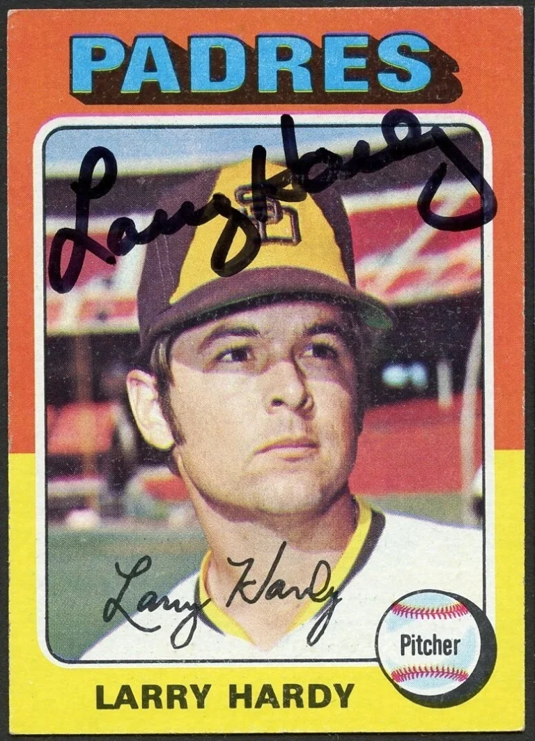 Larry Hardy #112 signed autograph auto 1975 Topps Baseball Trading Card