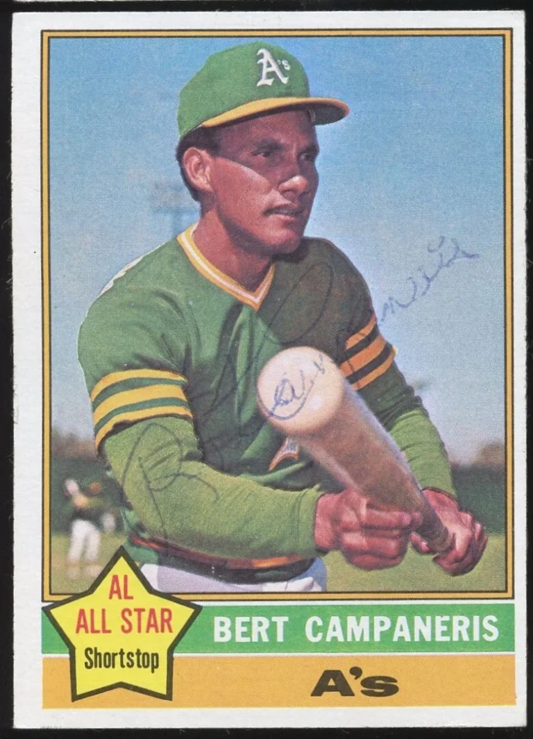 Bert Campaneris #580 signed autograph auto 1976 Topps Baseball Trading Card