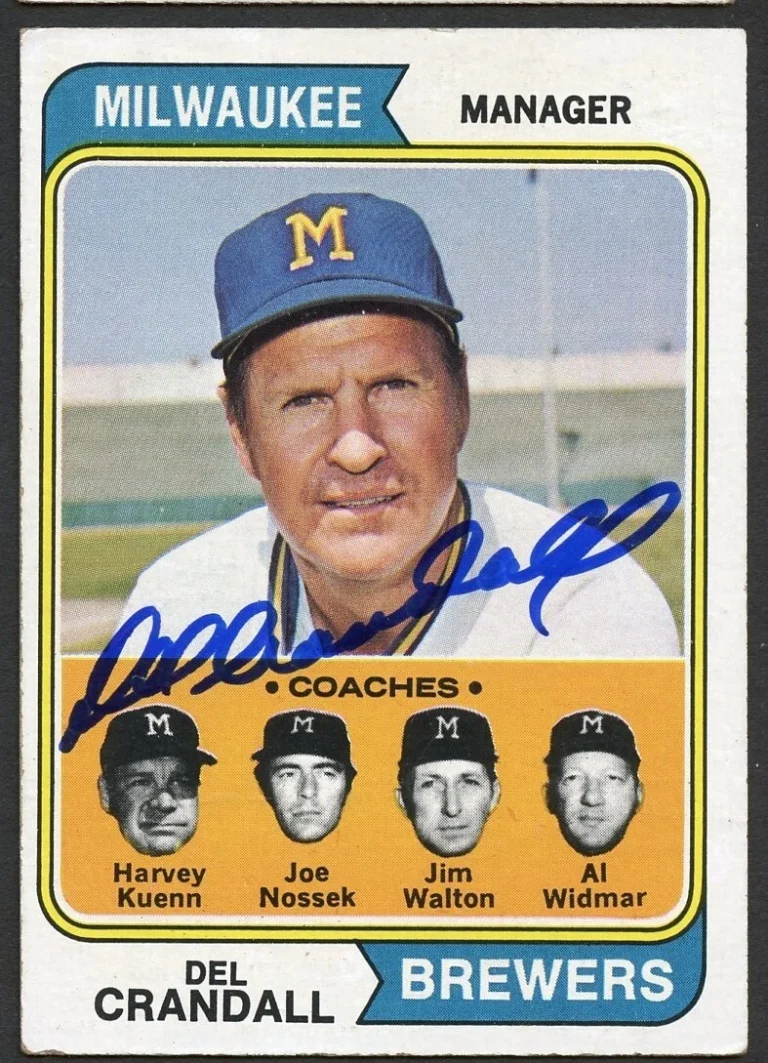 Del Crandall #99 signed autograph auto 1974 Topps Baseball Trading Card