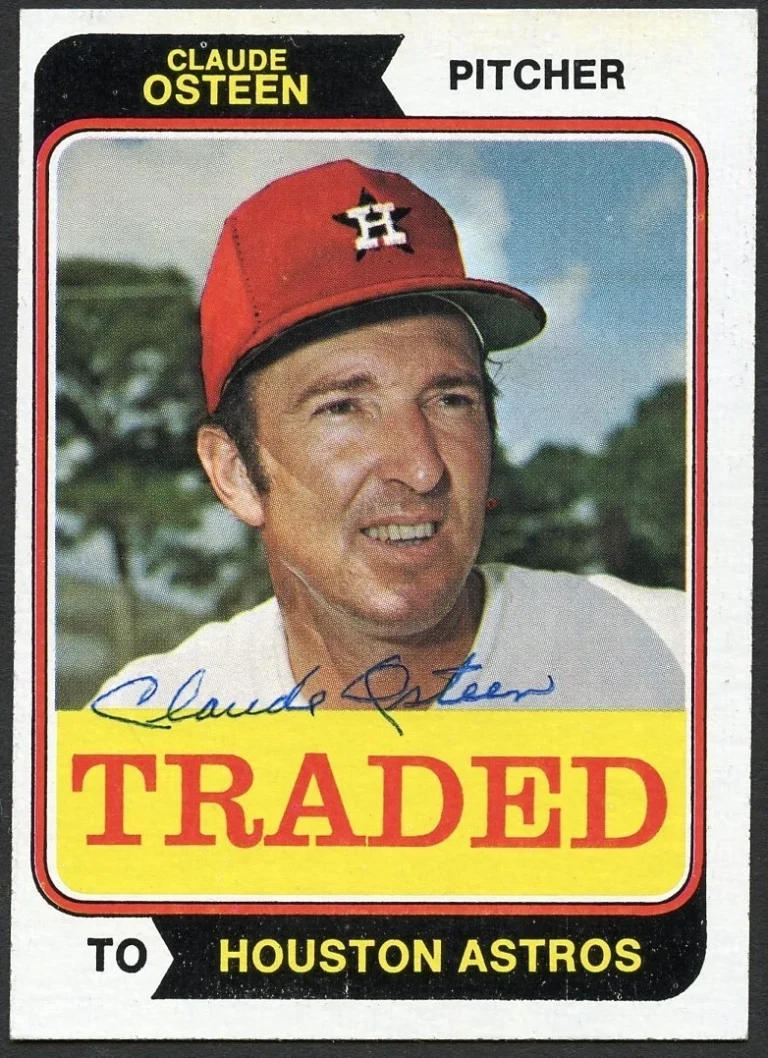 Claude Osteen #42T signed autograph auto 1974 Topps Baseball Trading Card