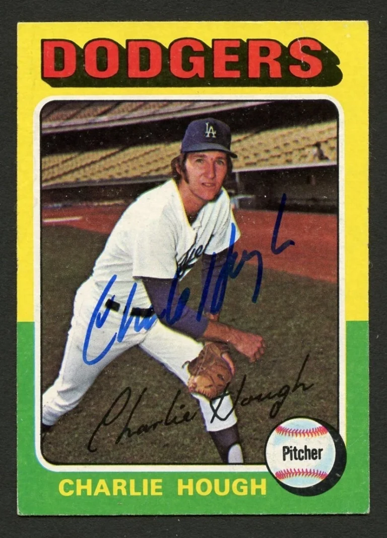 Charlie Hough #71 signed autograph auto 1975 Topps Baseball Trading Card