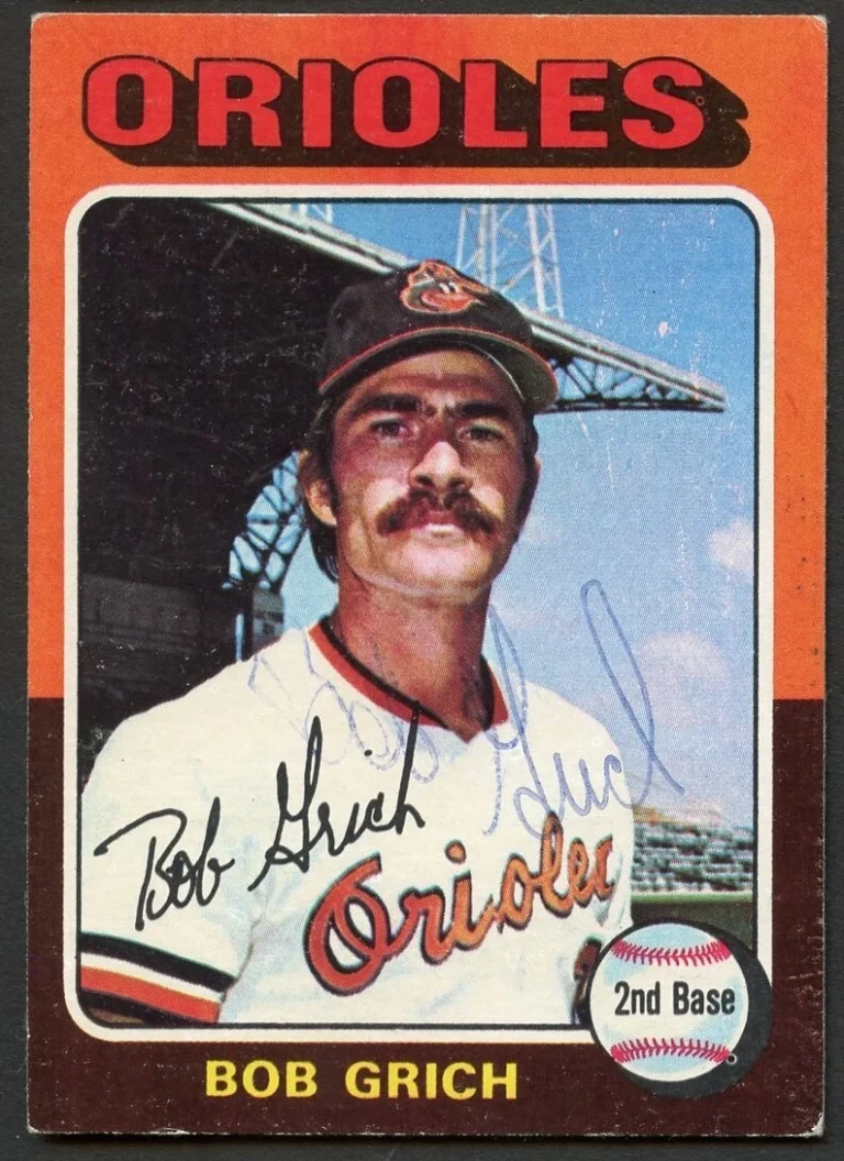 Bob Grich #225 signed autograph auto 1975 Topps Baseball Trading Card
