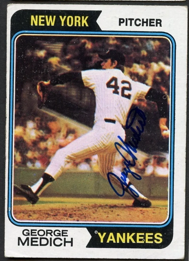 George Medich #445 signed autograph auto 1974 Topps Baseball Trading Card
