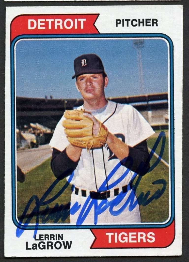 Lerrin LaGrow #433 signed autograph auto 1974 Topps Baseball Trading Card