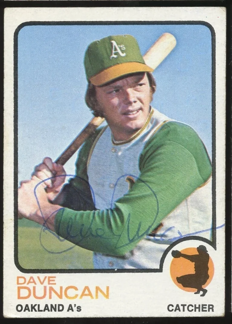 Dave Duncan #337 signed autograph auto 1973 Topps Baseball Trading Card