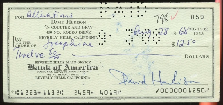 David Hedison d2019 signed check autograph auto American Actor Film & TV