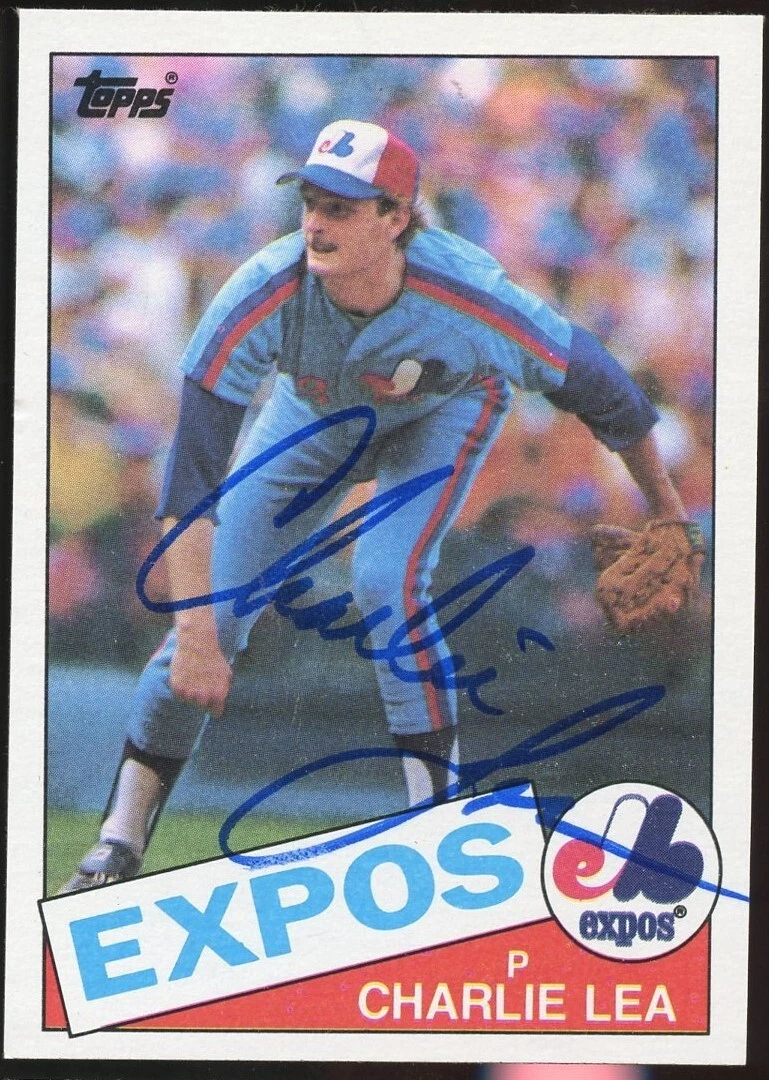 Charlie Lea #345 signed autograph auto 1985 Topps Baseball Trading Card