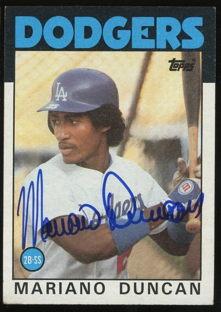 Mariano Duncan #602 signed autograph auto 1986 Topps Baseball Trading Card