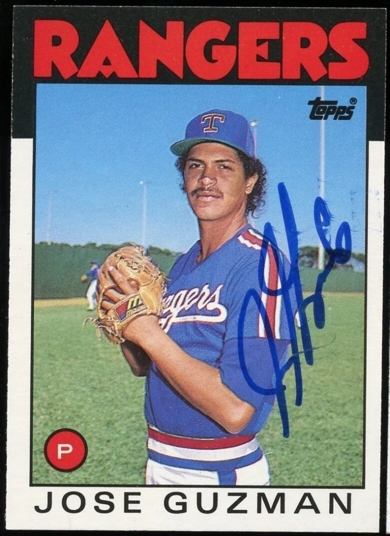 Jose Guzman #43Tsigned autograph auto 1986 Topps Baseball Trading Card