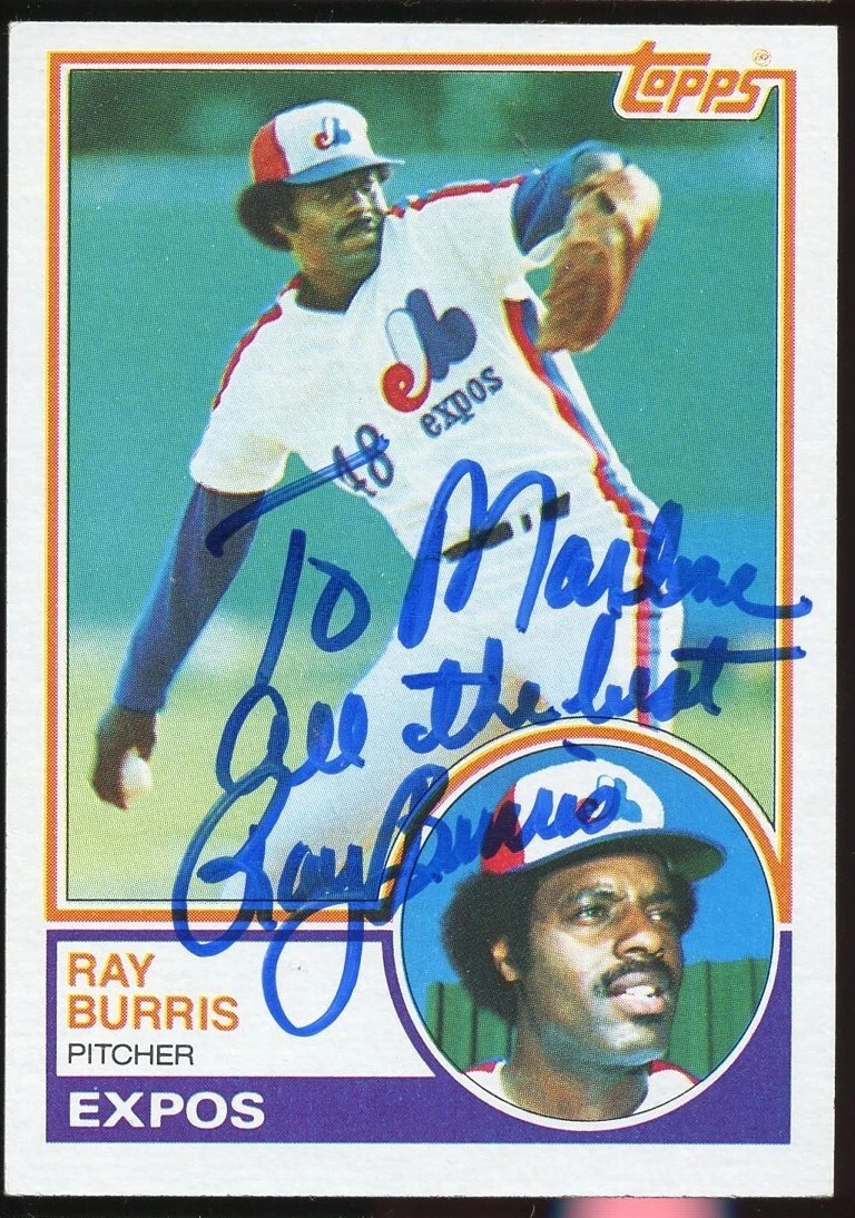 Ray Burris #474 signed autograph auto 1983 Topps Baseball Trading Card