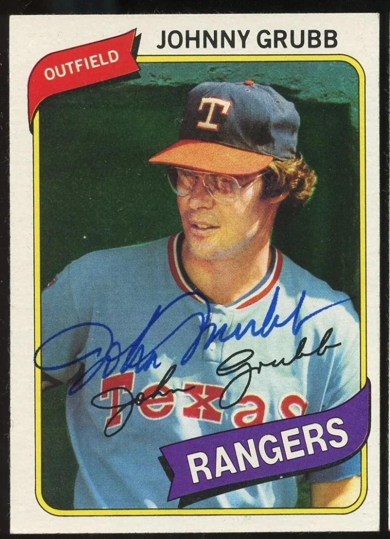 Johnny Grubb #313 signed autograph auto 1980 Topps Baseball Trading Card