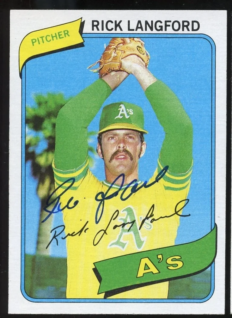 Rick Langford #546 signed autograph auto 1980 Topps Baseball Trading Card