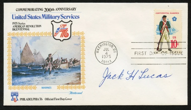 Jacklyn Lucas d2008 signed autograph FDC Medal of Honor Recipient USMC WWII
