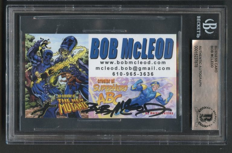 Bob McLeod signed autograph auto Creator of Super Hero ABC Business Card BAS