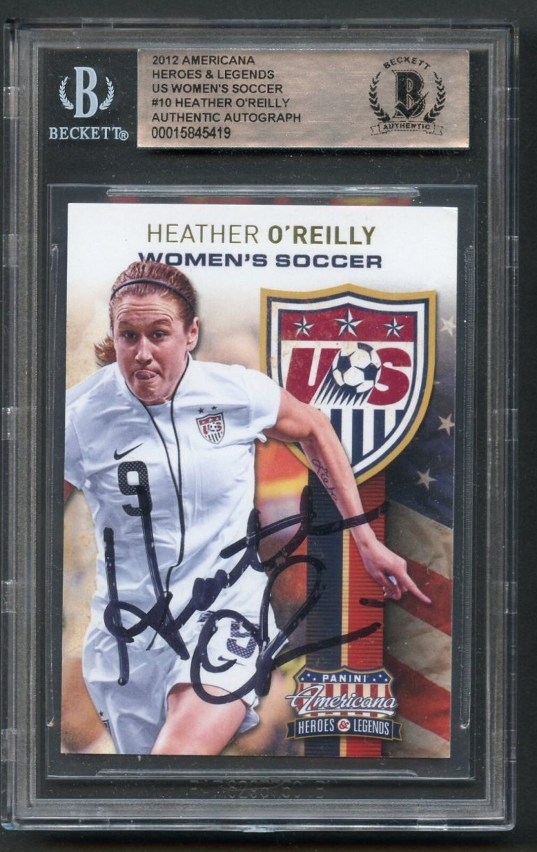 Heather O'Reilly signed autograph 2012 Panini Americana Heroes & Legends BAS