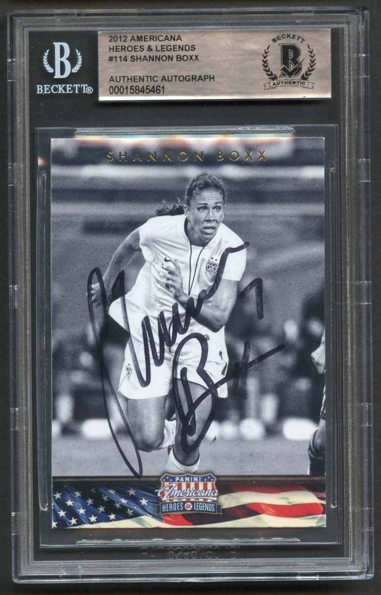 Shannon Boxx #114 signed autograph 2012 Panini Americana Heroes & Legends BAS