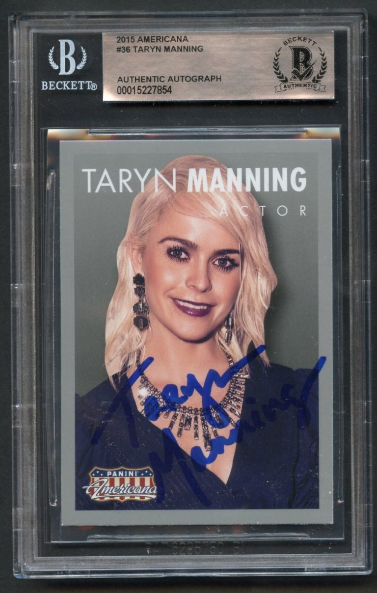 Taryn Manning #36 signed autograph 2015 Panini Americana Actress BAS Slabbed