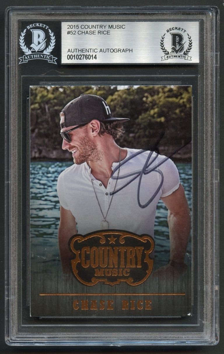 Chase Rice #52 signed autograph auto 2014 Country Music Instrumentals Panini BAS
