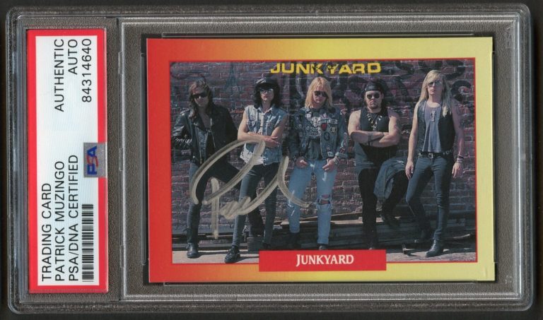 Patrick Muzingo #130 signed autograph 1991 RockCards Junkyard Card PSA Slabbed