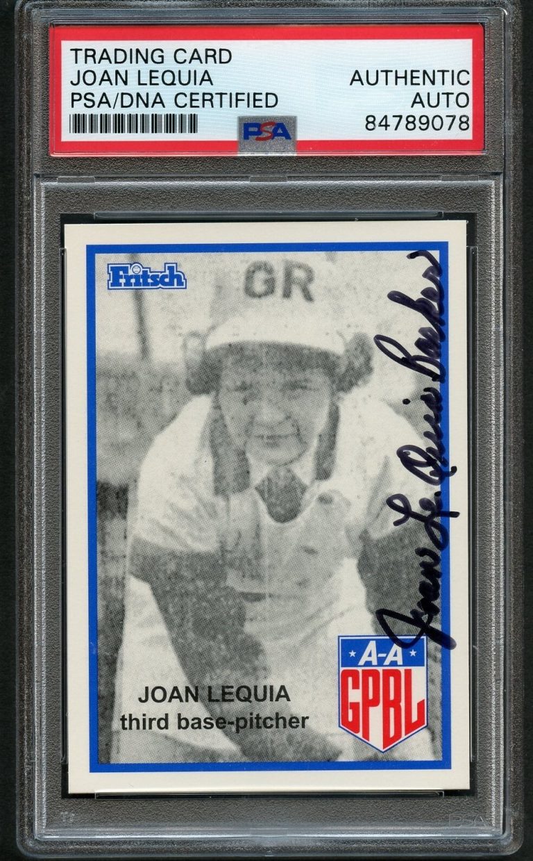 Joan Lequia #112  signed autograph auto 1995-96 FRITSCH AAGPBL PSA Slabbed