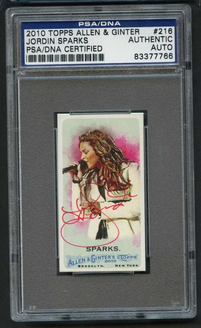 Jordin Sparks #216 signed autograph 2010 Topps Allen Ginter's Mini Card PSA Slab