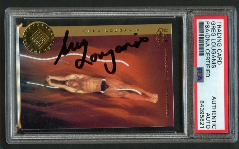 Greg Louganis M117 signed autograph auto 1996 Upper Deck US Olympic PSA Slabbed