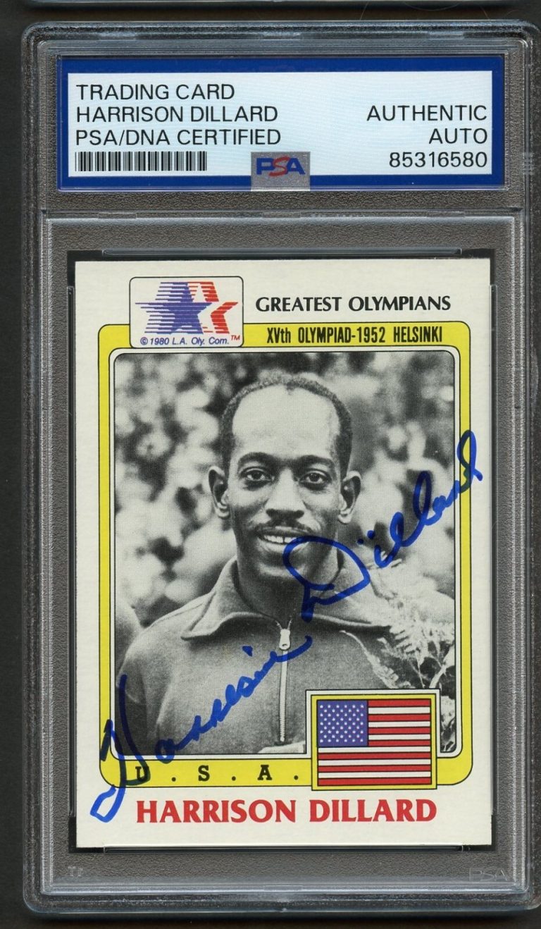 Harrison Dillard #88 signed autograph 1983 Topps Greatest Olympians Card PSA