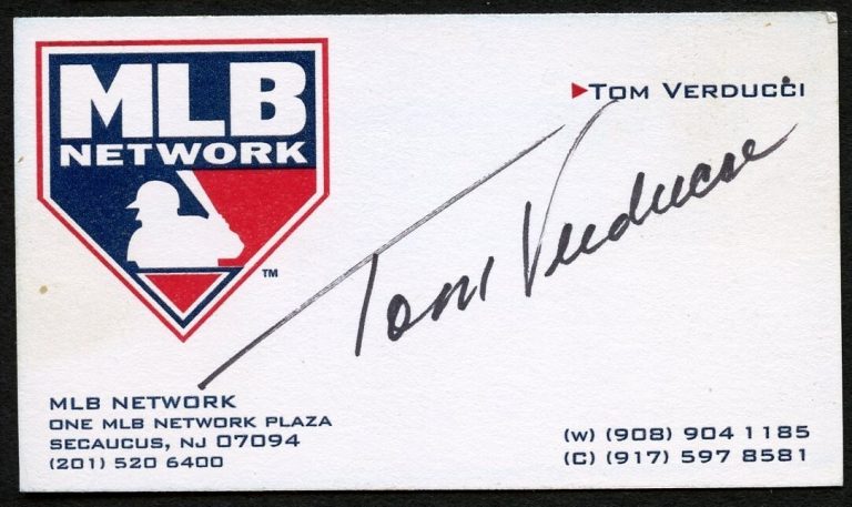 Tom Verducci signed autograph Sportswriter & Commentator Business Card BC005