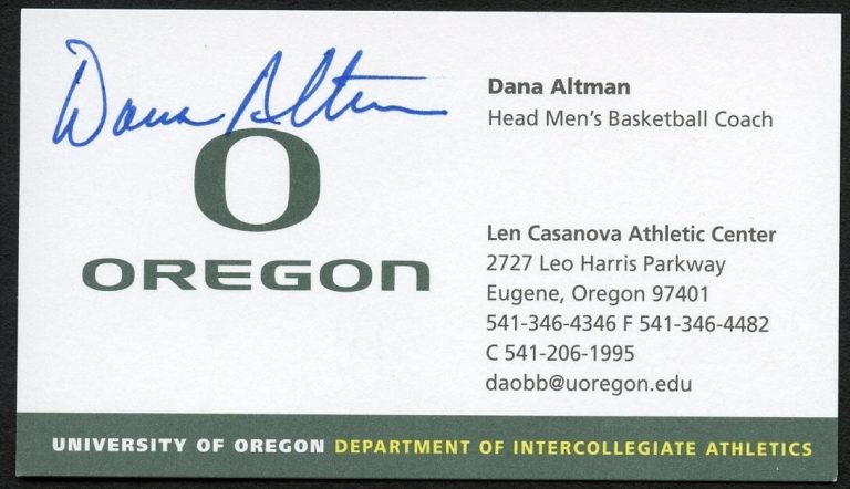 Dana Altman signed autograph Head Coach Basketball Oregon Business Card BC403