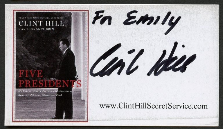 Clint Hill signed auto US Secret Service Assistant Director Business Card BC431