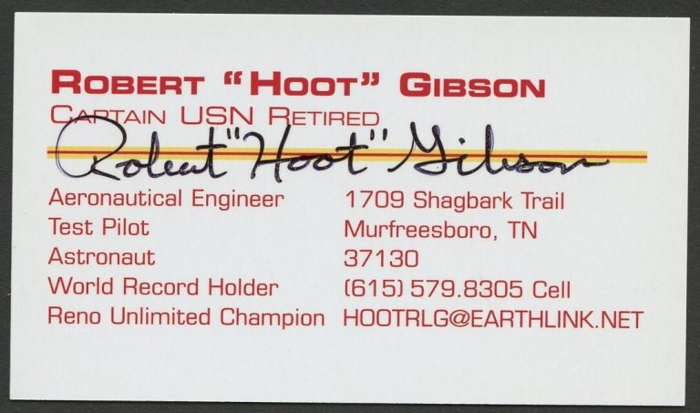 Robert Gibson signed autograph Captain USN Test Pilot Business Card BC131