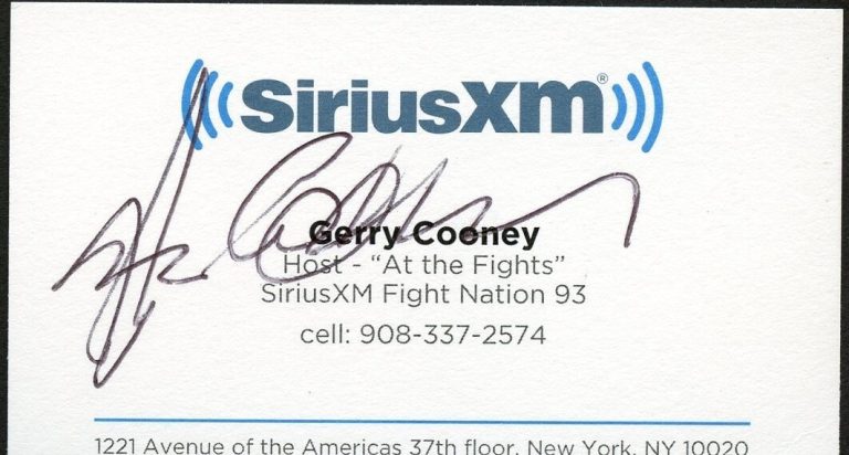 Gerry Cooney signed autograph Host SiriusXM Business Card BC088