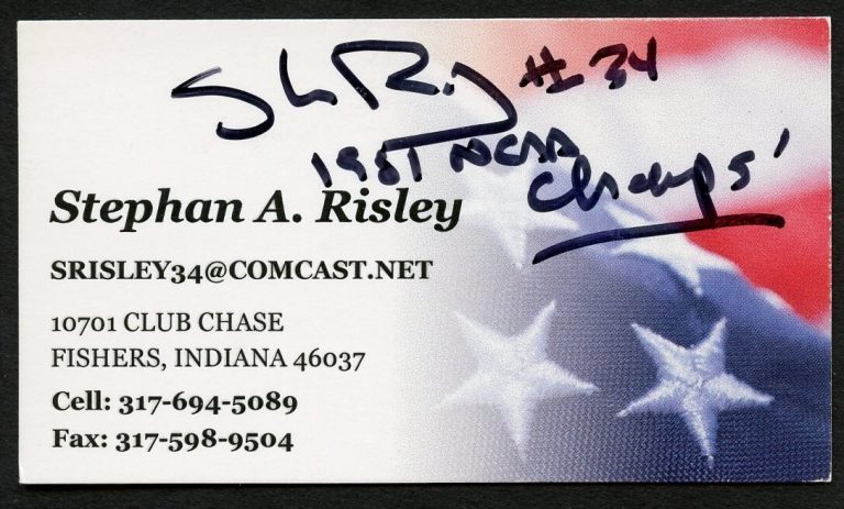 Stephan A Risley signed autograph Basketball Championship Business Card BC501